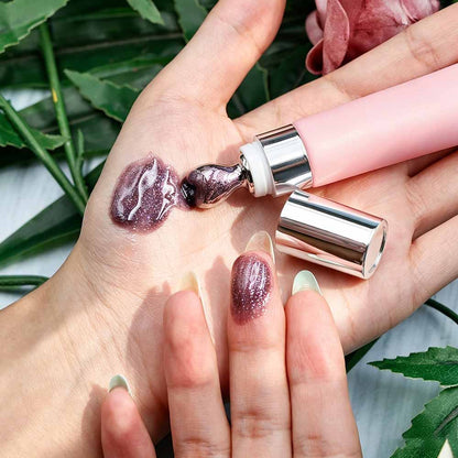 83-Color Peach Pink Lip Gloss Nude Shimmer High Shine Hydrating Massage Head