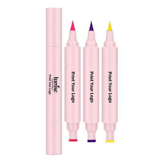 Eyeliner liquide 22 couleurs, tampon pour les yeux, longue tenue, waterproof, tube rose clair 