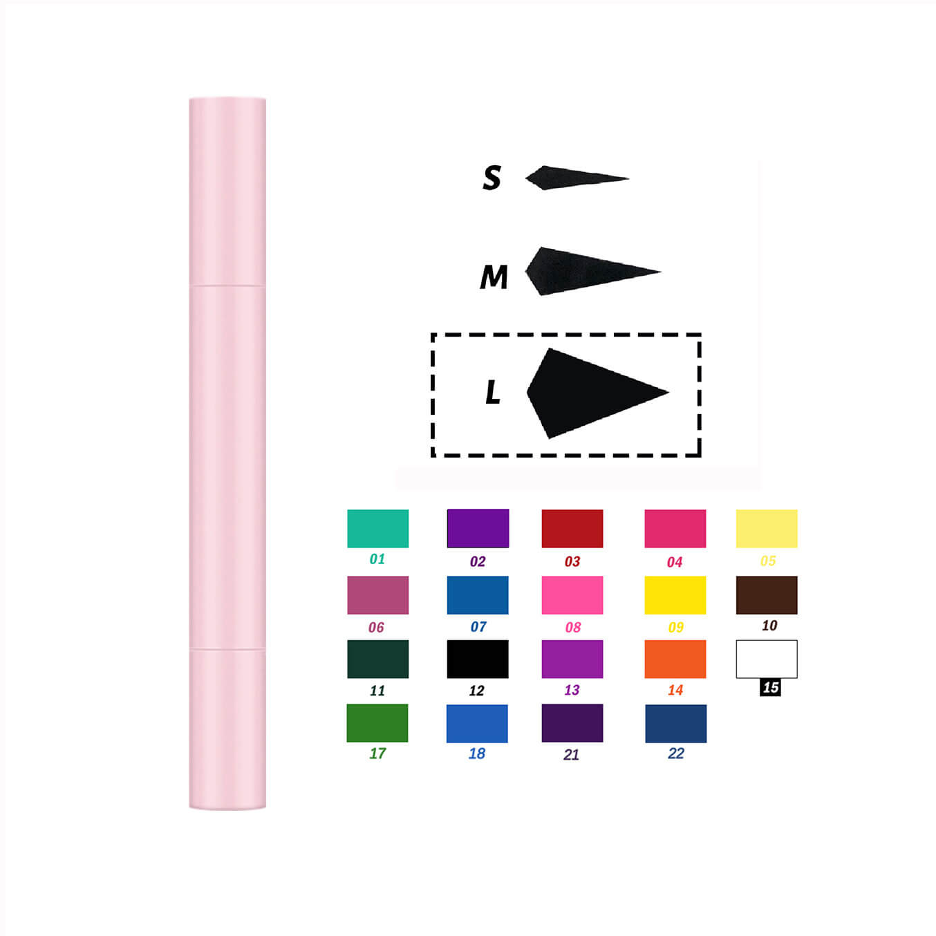 22 color liquid eyeliner eye stamp long lasting waterproof light pink tube