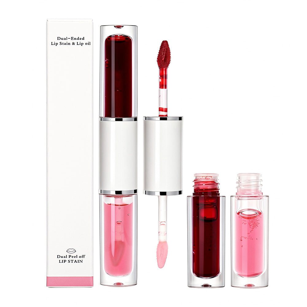 4-Color Tear-off Lip Gloss & Lip Oil Double-ended Waterproof Long Lasting