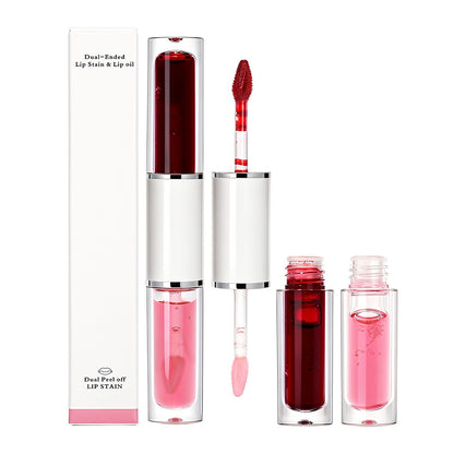 4-Color Tear-off Lip Gloss & Lip Oil Double-ended Waterproof Long Lasting