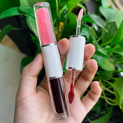 4-Color Tear-off Lip Gloss & Lip Oil Double-ended Waterproof Long Lasting