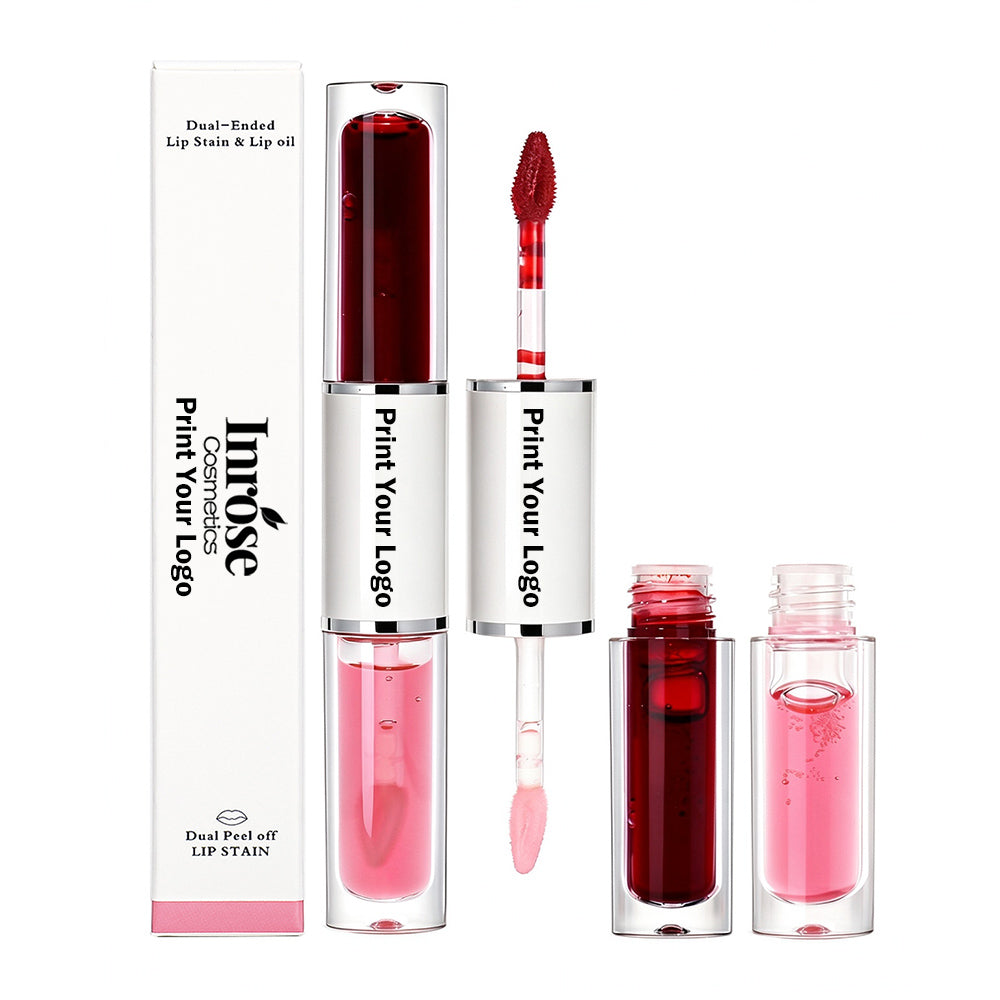 4-Color Tear-off Lip Gloss & Lip Oil Double-ended Waterproof Long Lasting