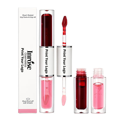 4-Color Tear-off Lip Gloss & Lip Oil Double-ended Waterproof Long Lasting