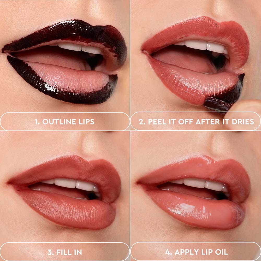 4-Color Tear-off Lip Gloss & Lip Oil Double-ended Waterproof Long Lasting