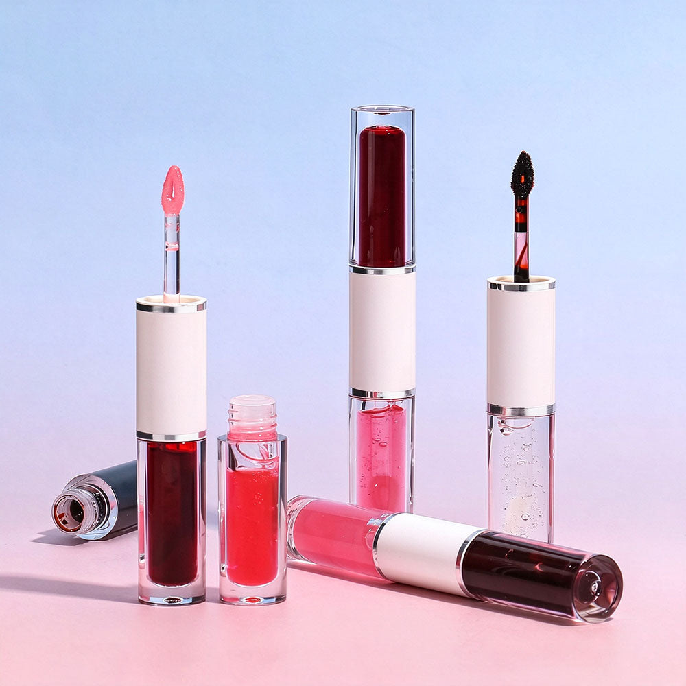 4-Color Tear-off Lip Gloss & Lip Oil Double-ended Waterproof Long Lasting
