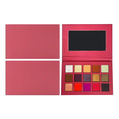 15 Color Red Eyeshadow Palette Waterproof High Pigmented Private Label