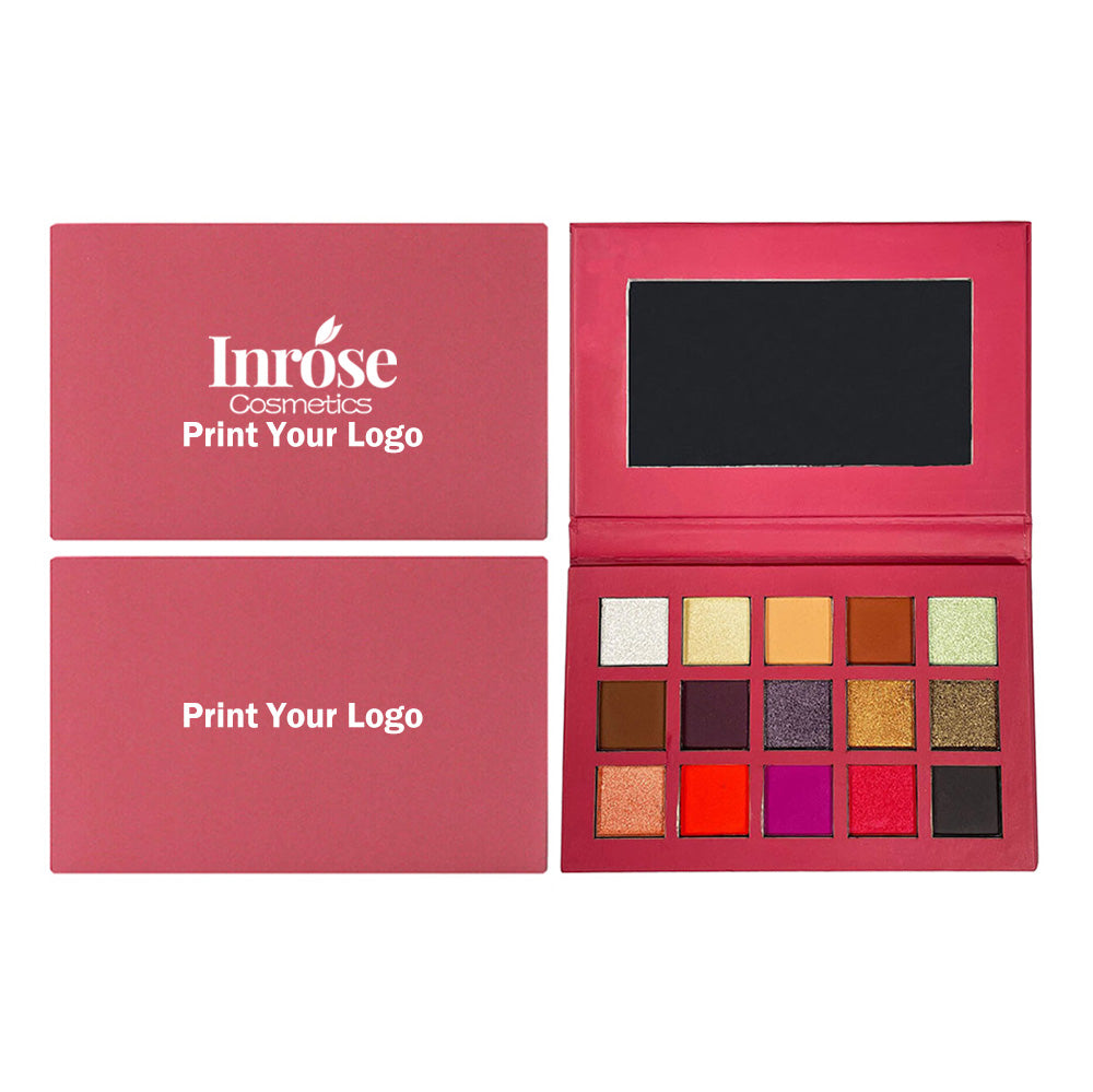 15 Color Red Eyeshadow Palette Waterproof High Pigmented Private Label