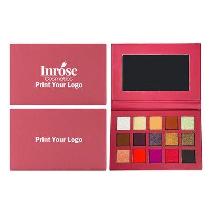 15 Color Red Eyeshadow Palette Waterproof High Pigmented Private Label
