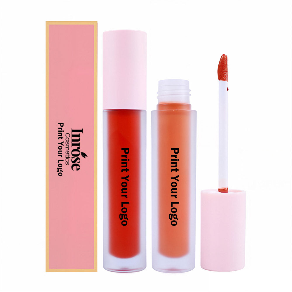 20 Color Nude Lip Gloss Matte Liquid Lipstick Long Lasting Vegan Pink Tube