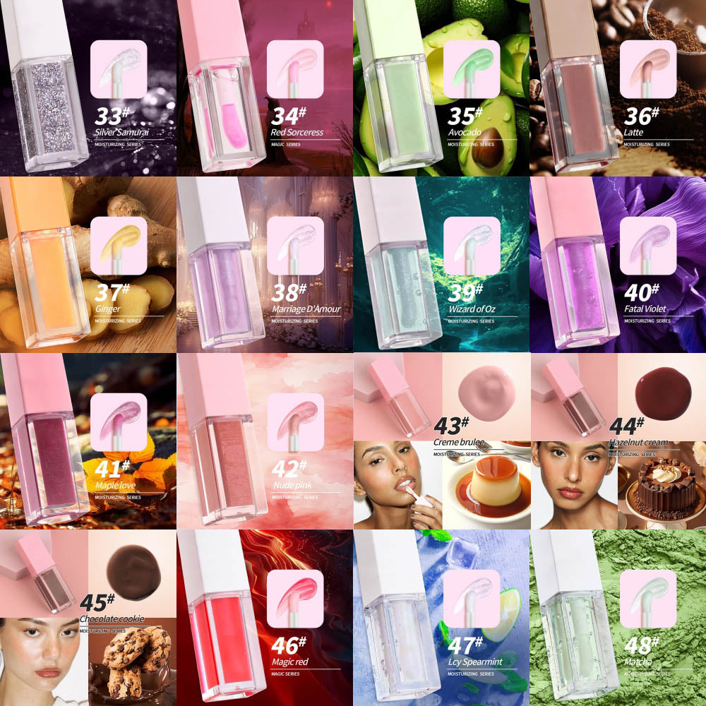 54 Color Lip Oil Botanical Moisturizing Lip Plumping Lip Gloss Color-changing Vegan