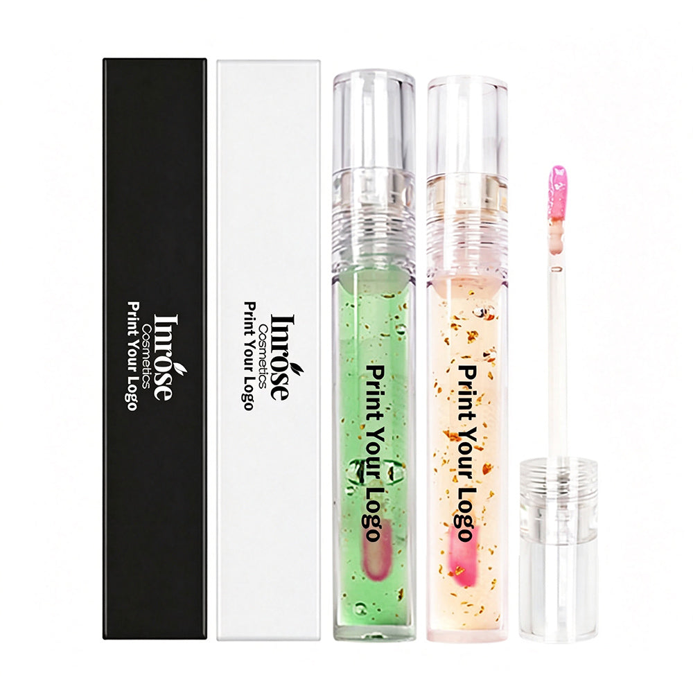 6 Color Lip Oil 24K Gold Foil Repair Temperature Color Change Lip Gloss Vegan