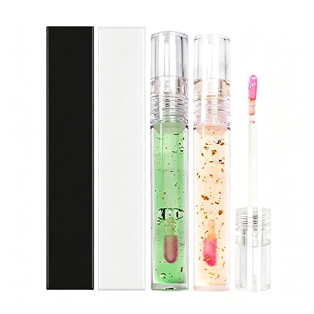 6 Color Lip Oil 24K Gold Foil Repair Temperature Color Change Lip Gloss Vegan