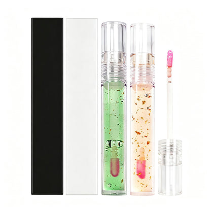6 Color Lip Oil 24K Gold Foil Repair Temperature Color Change Lip Gloss Vegan