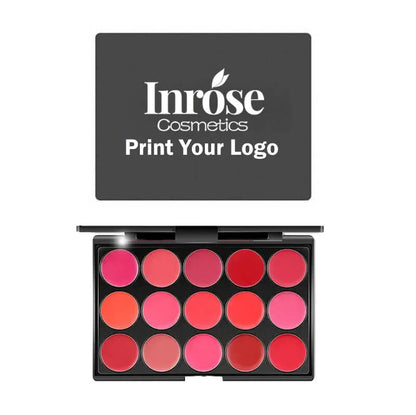 15 color lip gloss palette moisturing high pigmented private label