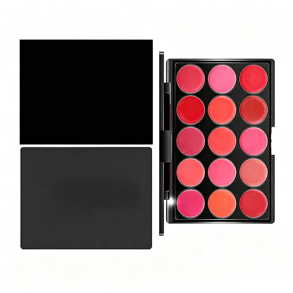 15 Color Creamy Lip Gloss Palette Moisturizing High Pigmented Private Label