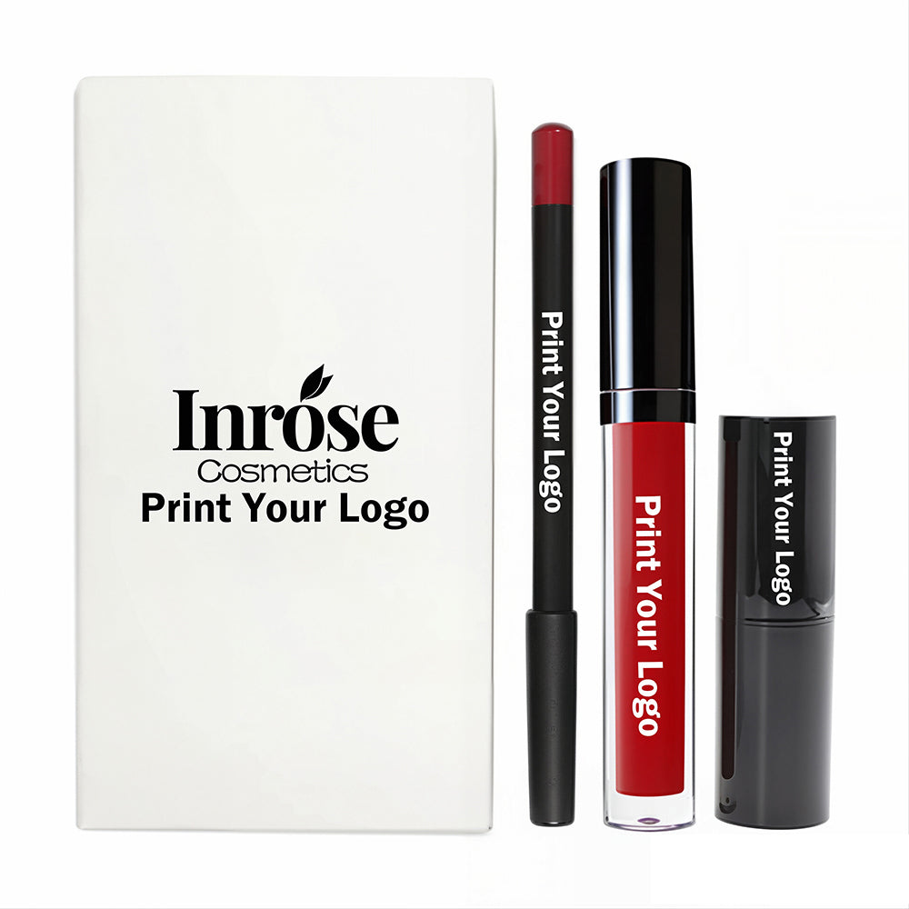 10 Color 3 In 1 Lip Set Matte Lipstick Lip Stain Lip Liner Gift Kits