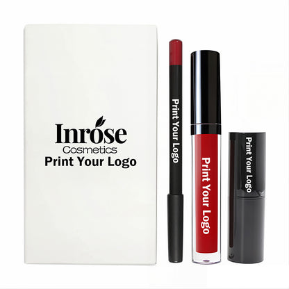 10 Color 3 In 1 Lip Set Matte Lipstick Lip Stain Lip Liner Gift Kits