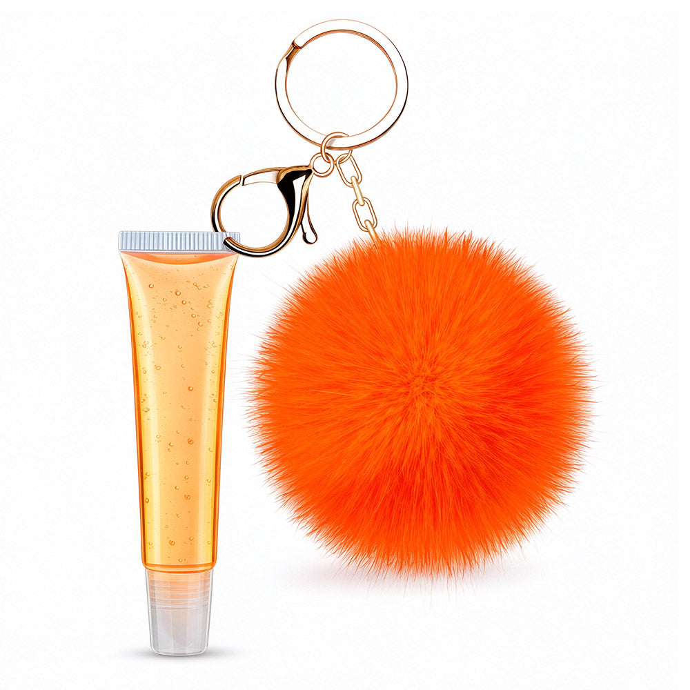 13 Color Fruity Lip Gloss Pompom Keychain Vegan Lipgloss 15ml Private Label