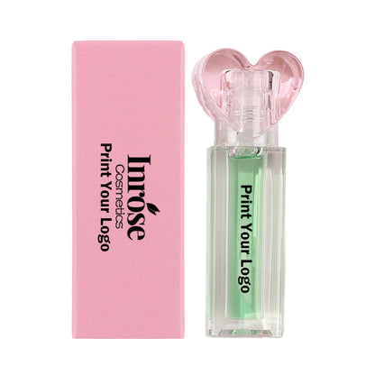 10-Color Fruit Lip Oil Clear Plumping Lip Gloss Moisturizing Heart-Shaped