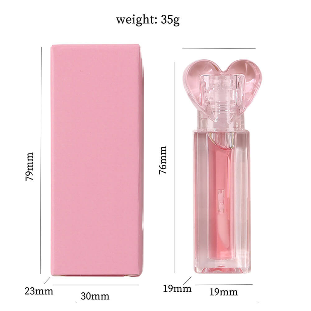 10-Color Fruit Lip Oil Clear Plumping Lip Gloss Moisturizing Heart-Shaped