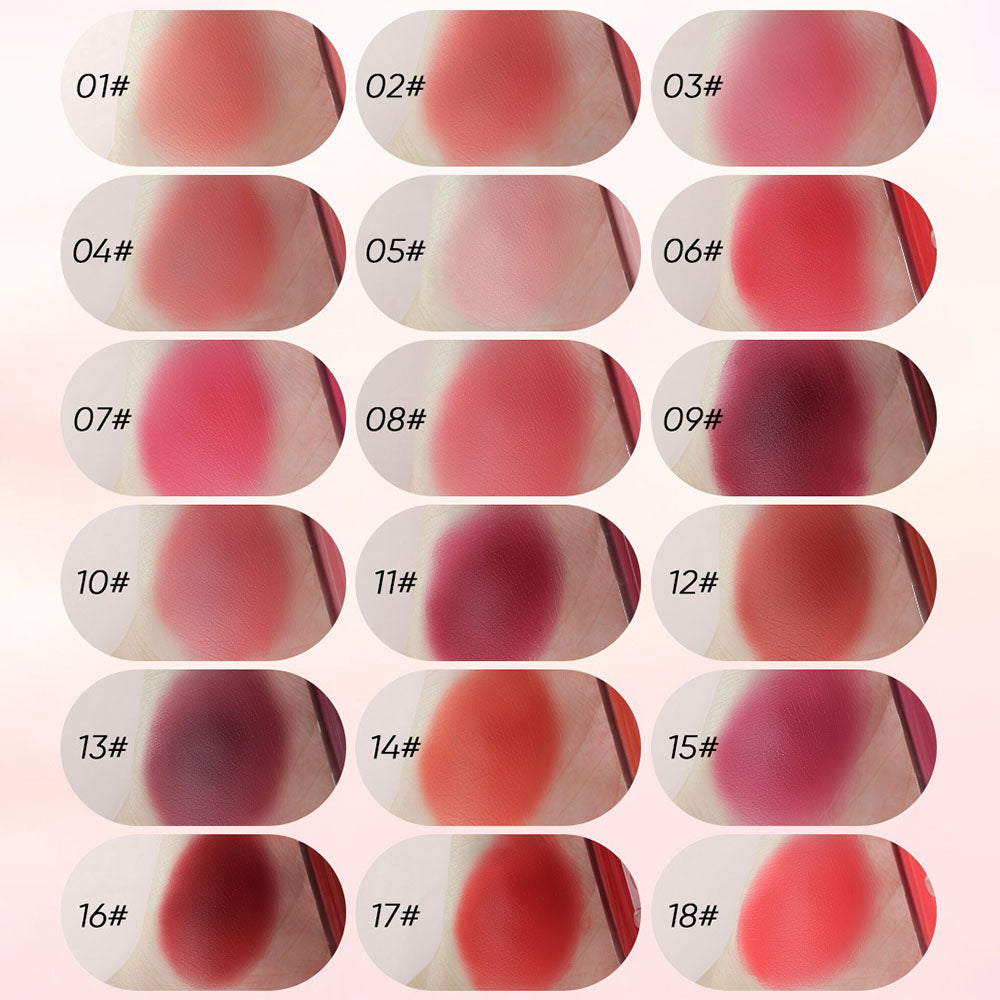 18-color Matte Liquid Lipstick Velvet Mist Lip Cream Waterproof Vegan Lip Mud
