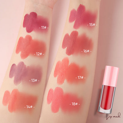 18-color Matte Liquid Lipstick Velvet Mist Lip Cream Waterproof Vegan Lip Mud