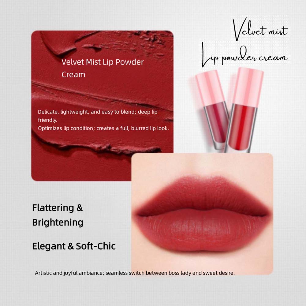 18-color Matte Liquid Lipstick Velvet Mist Lip Cream Waterproof Vegan Lip Mud