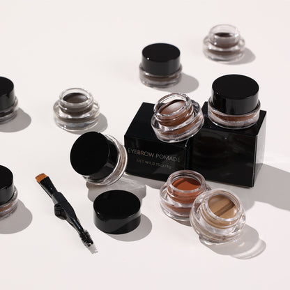10 Color Eyebrow Gel With Brush Waterproof Brow Pomade Cream High Pigmented