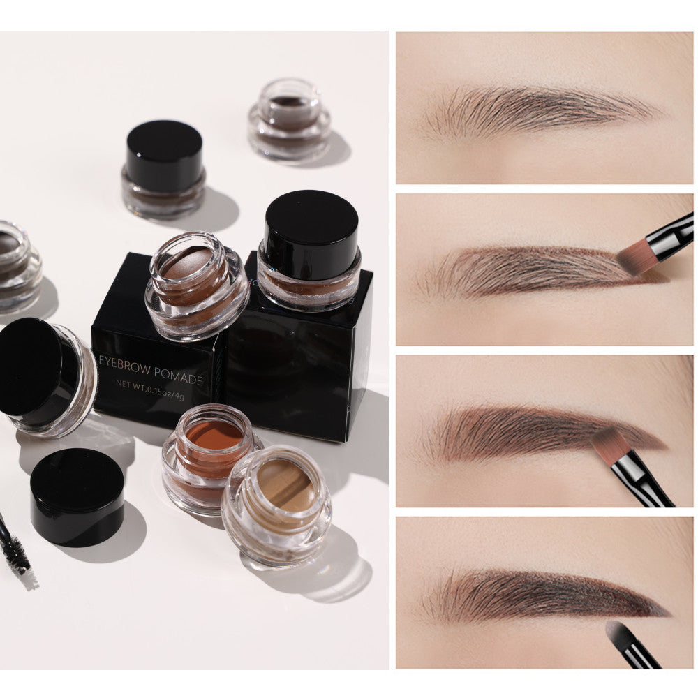 10 Color Eyebrow Gel With Brush Waterproof Brow Pomade Cream High Pigmented