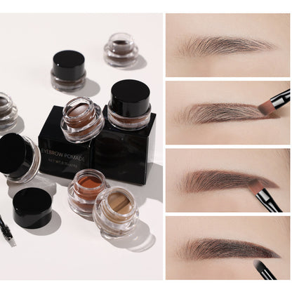 10 Color Eyebrow Gel With Brush Waterproof Brow Pomade Cream High Pigmented