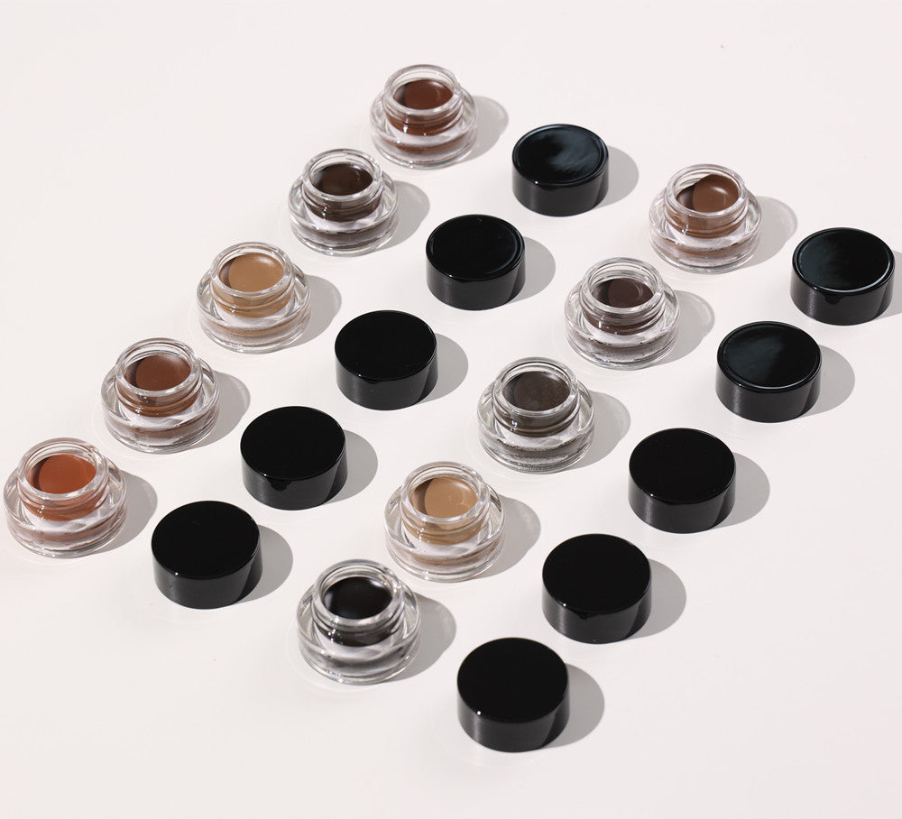 10 Color Eyebrow Gel With Brush Waterproof Brow Pomade Cream High Pigmented