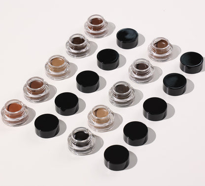 10 Color Eyebrow Gel With Brush Waterproof Brow Pomade Cream High Pigmented