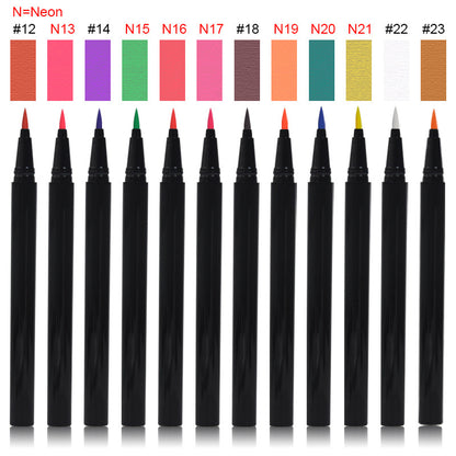 24 Color Liquid Eyeliner Eye Pen Colorful Waterproof Long Lasting Private Label