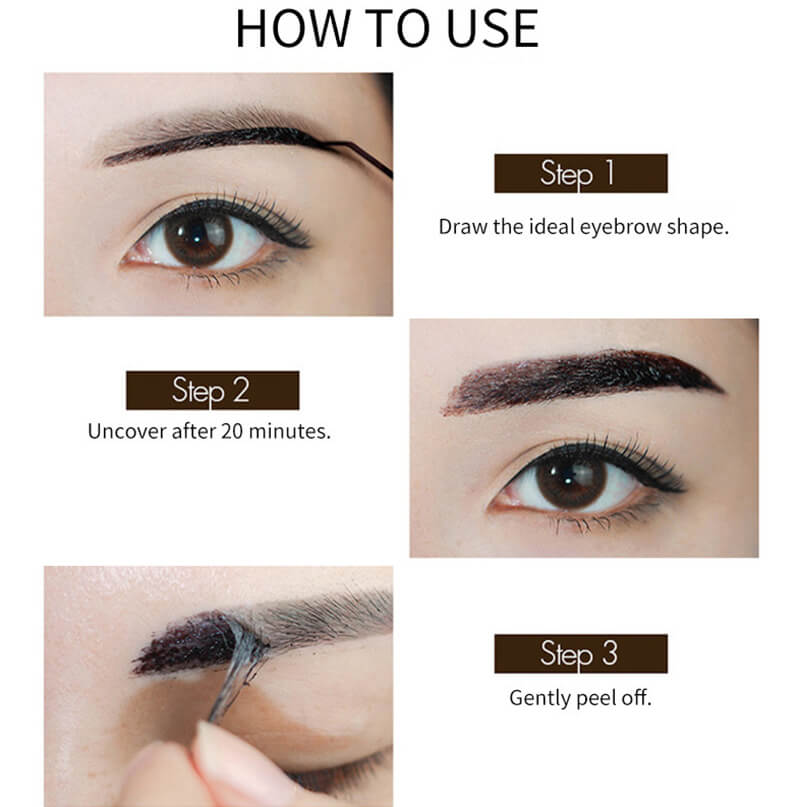 4 color eyebrow tint brow gel tattoo peel-off long lasting waterproof