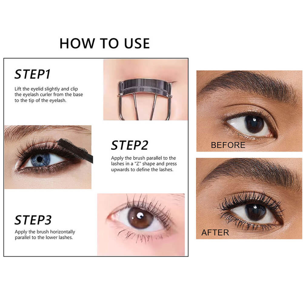 3-Color Setting Mascara Volumizing Waterproof Long-Lasting Lengthening