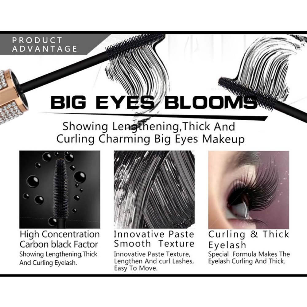 4D mascara full volume waterproof fiber lengthen diamond