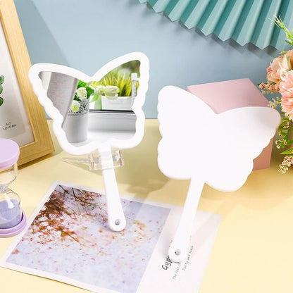 4 color butterfly-shaped handheld makeup mirror portable HD small mirror 20*14cm