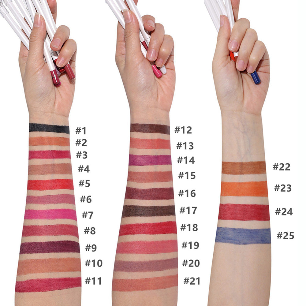 25 Color Matte Lip Liner Lip Color Pencil White High Pigmented