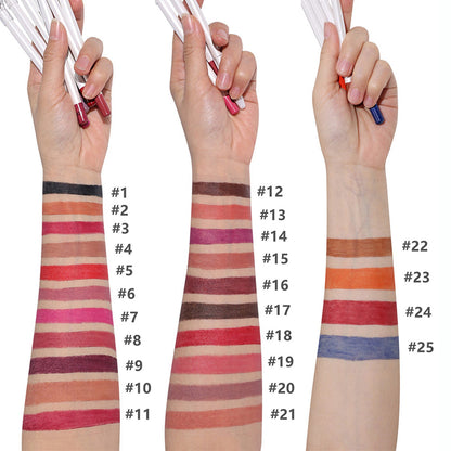 25 Color Matte Lip Liner Lip Color Pencil White High Pigmented