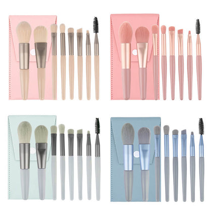 8 pcs makeup brush set portable powder cream brushes
