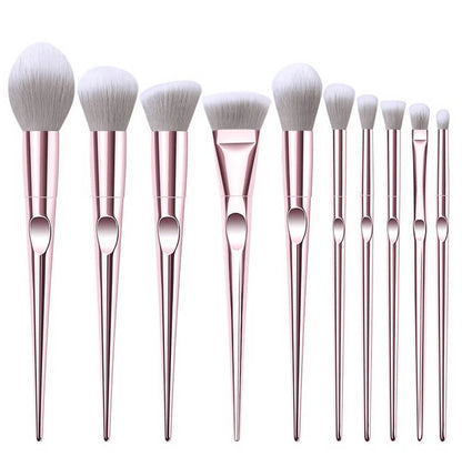 10 pcs makeup brush set pink soft brushes with laser bag