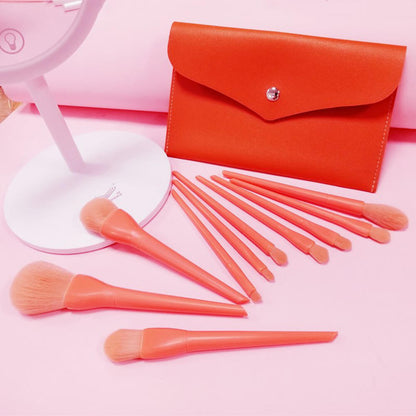 10 pcs makeup brush set candy face eye powder cream brushes