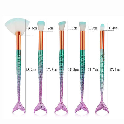 11 pcs makeup brush set soft mermaid brushes skin friendly