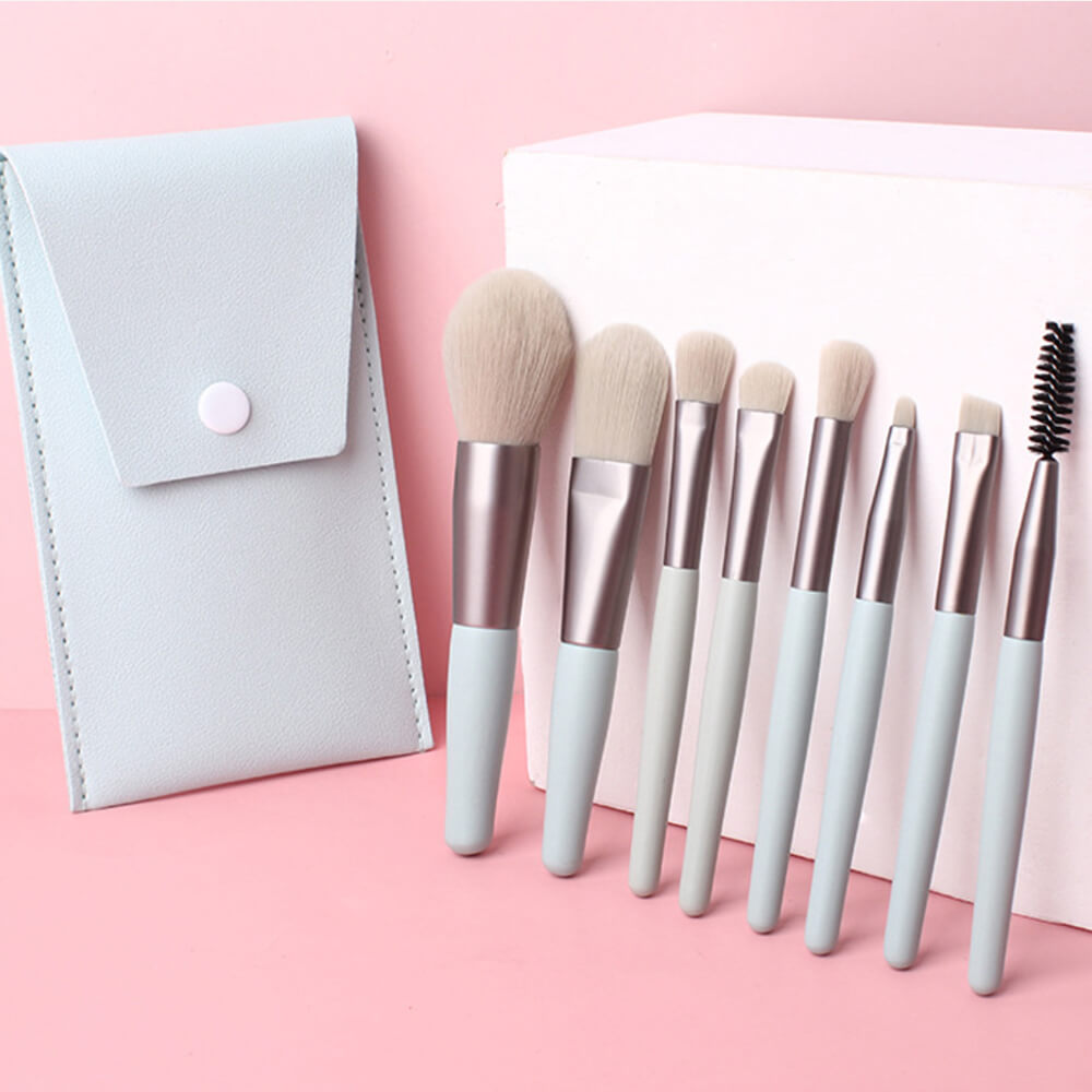 8 pcs makeup brush set portable powder cream brushes