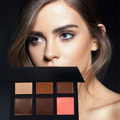 6 color concealer palette full coverage cream bronzer