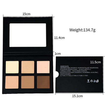 6 color concealer palette full coverage cream bronzer