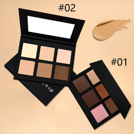 6 color concealer palette full coverage cream bronzer