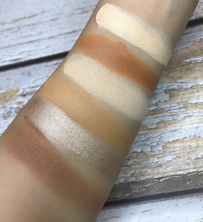 6 color contour palette cream powder high pigmented dark color