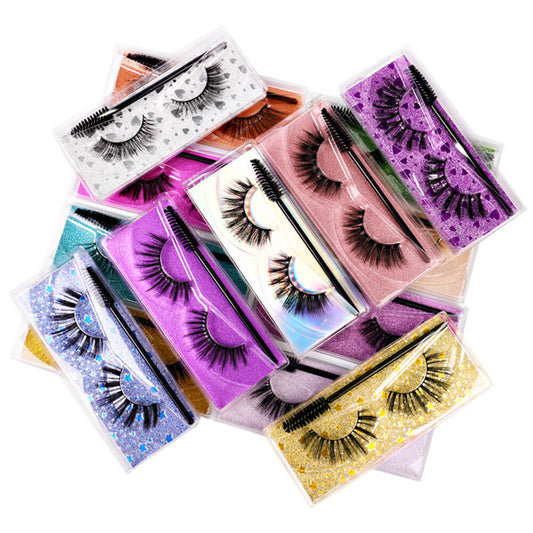 3D mink eyelash with brush reusable soft thick curl natural